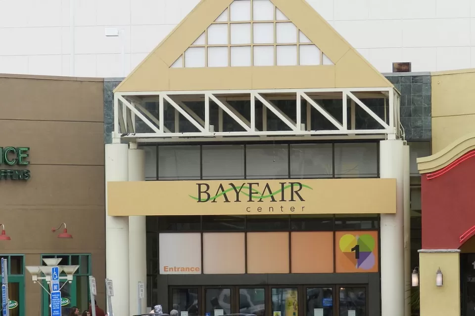 Entrance to Bayfair Center mall in San Leandro, California.